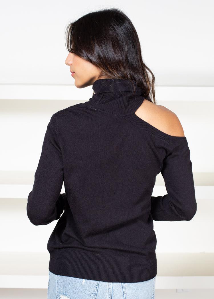 Pipa Ribbed Cut Out Shoulder-Hand In Pocket