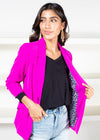 Stella 3/4 Sleeve Blazer - Violet Magenta-Hand In Pocket