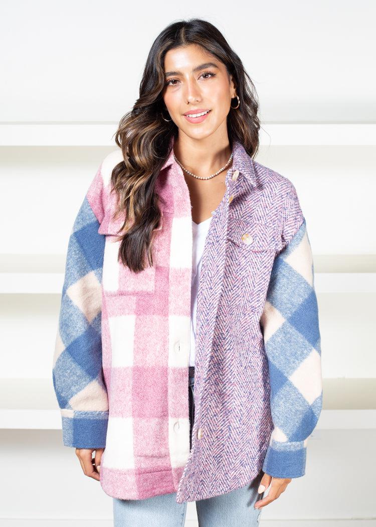 Astrid Long Plaid Coat-Hand In Pocket