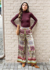 Aria Printed Satin Pant***FINAL SALE***-Hand In Pocket