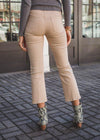 Joes Jeans The Callie High Rise Cropped Bootcut - Coated Latte-Hand In Pocket