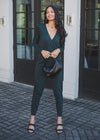 Bobi Long Sleeve Surplice Jumpsuit -***FINAL SALE***-Hand In Pocket