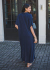 Elan Mustique Cover Up Maxi Dress - Navy-Hand In Pocket