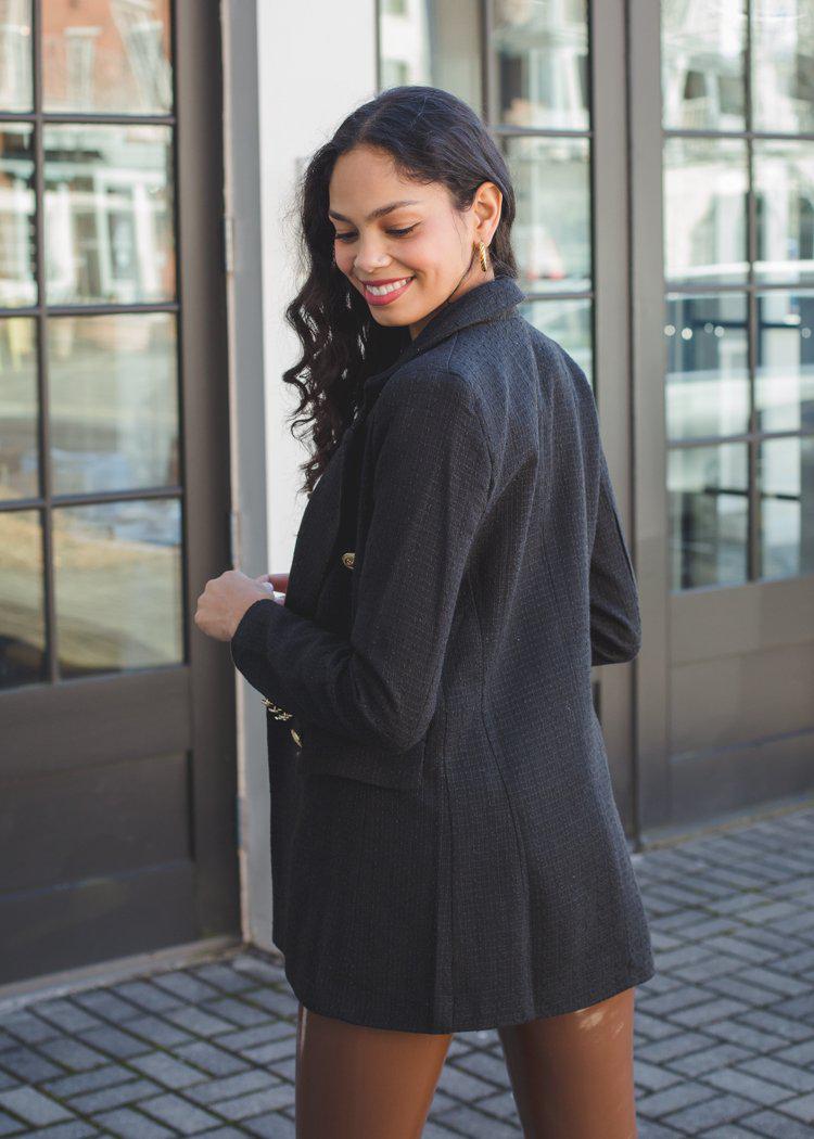 Friday Tweed Blazer - Black-***FINAL SALE***-Hand In Pocket