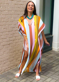 Buddy Love Cora Striped Caftan Dress - Samoa-Hand In Pocket