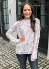 PJ Salvage Marvelous Marble Long Sleeve Top-Hand In Pocket