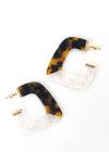 Itza Acrylic Hoops- Tortoise/White-Hand In Pocket