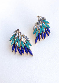 Lolita Wing Earrings - Blue-Hand In Pocket