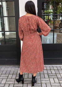 BB Dakota Wild in Style Long Sleeve Midi Dress - Rust ***FINAL SALE***-Hand In Pocket