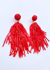 Ravello Fringe Drops- Red-Hand In Pocket