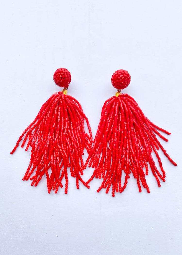 Ravello Fringe Drops- Red-Hand In Pocket