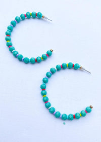 Playa Hoops-Turquoise-Hand In Pocket