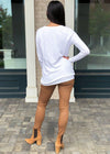 Bobi Long Sleeve Scoop Neck Twist Front Tee-***FINAL SALE***-Hand In Pocket