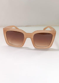 AJ Morgan Realm Retro Square Frame Sunglasses - Cream-Hand In Pocket