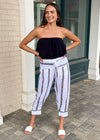 Stark X Fisherman Cropped Beach Pant- Stripe-***FINAL SALE***-Hand In Pocket