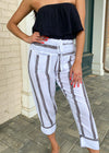 Stark X Fisherman Cropped Beach Pant- Stripe-***FINAL SALE***-Hand In Pocket