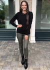 Bobi Puff Shoulder Sweatshirt-Black-Hand In Pocket