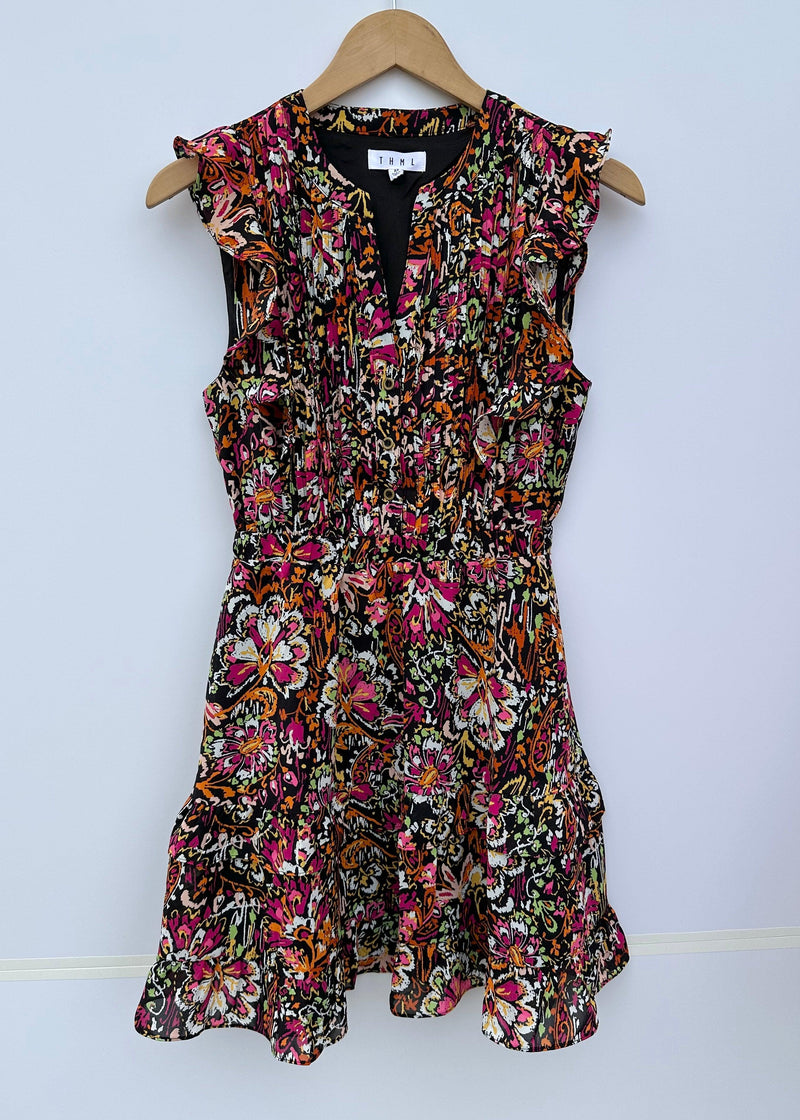 THML Charlotte Print Dress - Black ***FINAL SALE***-Hand In Pocket