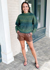 RD Style Ramona Ombre Crewneck Sweater- Green-Hand In Pocket