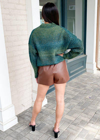 RD Style Ramona Ombre Crewneck Sweater- Green-Hand In Pocket