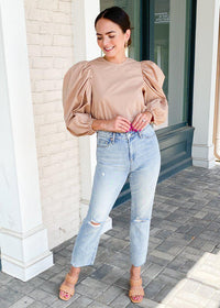 Maeve Puff Sleeve Top-Hand In Pocket