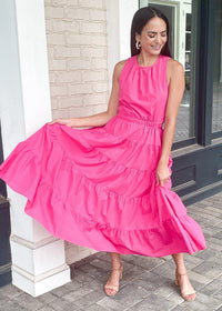 Canguu Side Cut Out Maxi- Pink-Hand In Pocket