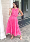 Canguu Side Cut Out Maxi- Pink-Hand In Pocket