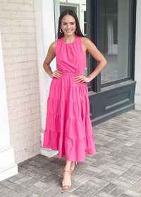 Canguu Side Cut Out Maxi- Pink-Hand In Pocket