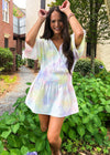 Stark X Cross Front Drop Waist Dress - Tie Dye-Hand In Pocket