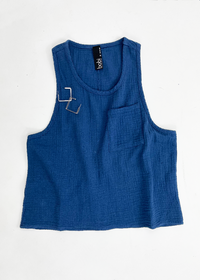 Bobi Pocket Crop Tank - Coast-***FINAL SALE***-Hand In Pocket