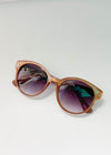 AJ Morgan Millie Modern Cat Eye Sunglasses-Brown-Hand In Pocket