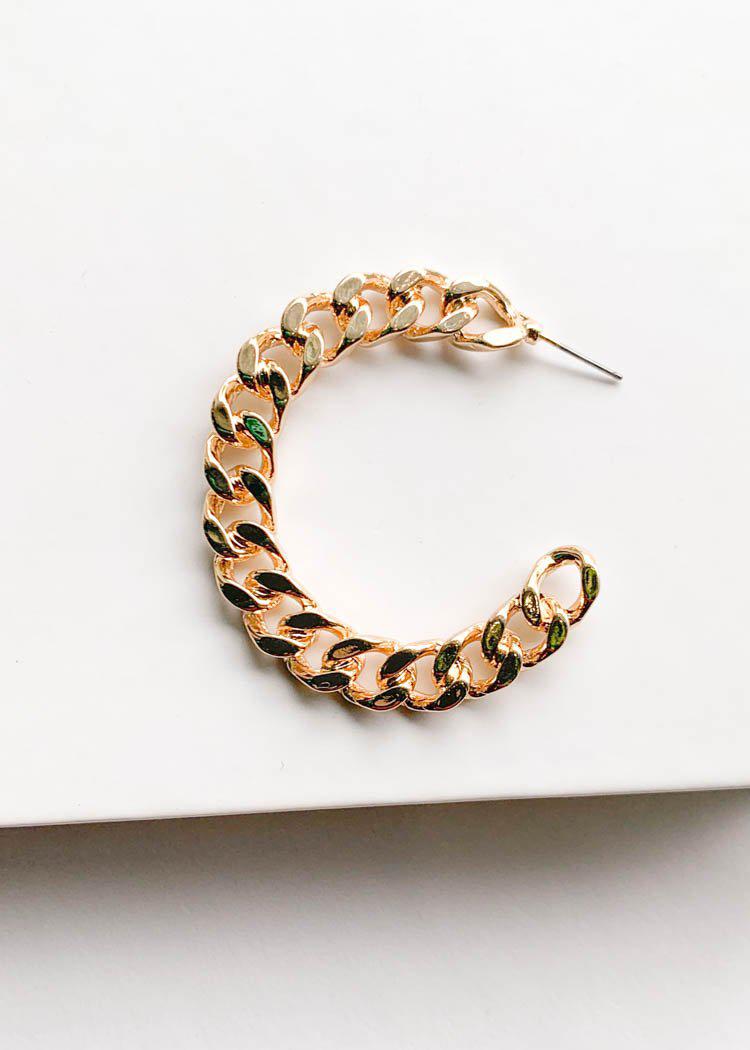 Bronte Chunky Chain Hoops - Gold-Hand In Pocket