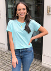 Bobi Short Sleeve Cropped Tee- Splash ***FINAL SALE***-Hand In Pocket