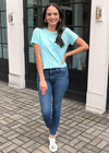 Bobi Short Sleeve Cropped Tee- Splash ***FINAL SALE***-Hand In Pocket