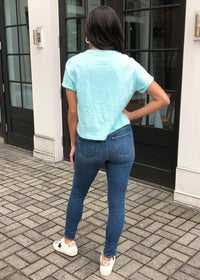 Bobi Short Sleeve Cropped Tee- Splash ***FINAL SALE***-Hand In Pocket