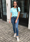 Bobi Short Sleeve Cropped Tee- Splash ***FINAL SALE***-Hand In Pocket