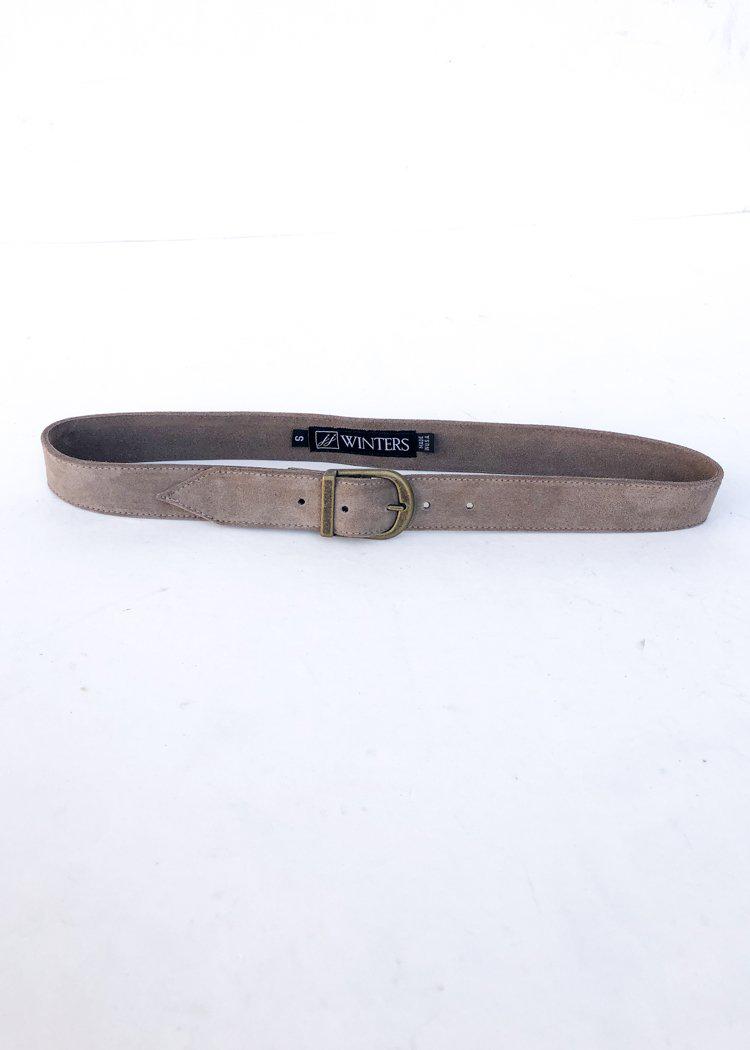 JJ Winters Kacey Suede Belt - Elephant-Hand In Pocket