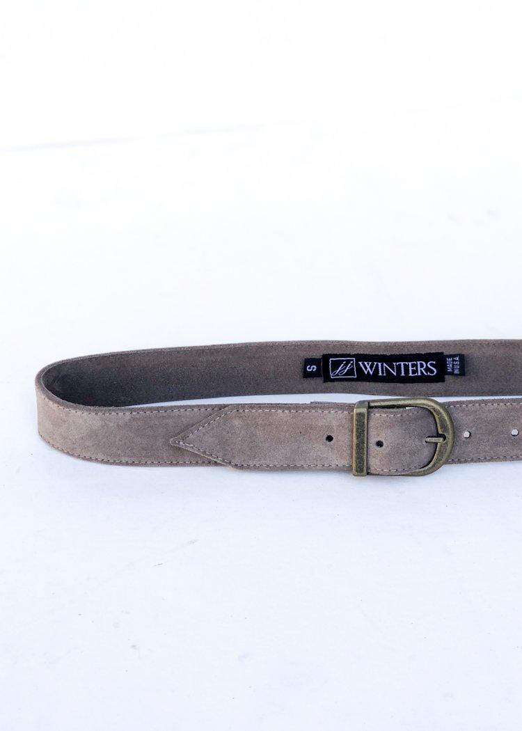 JJ Winters Kacey Suede Belt - Elephant-Hand In Pocket