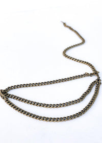 JJ Winters Ciara Chain Belt-Antique Brass-Hand In Pocket