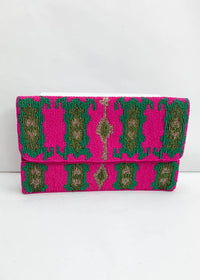 Flores Beaded Clutch-Hand In Pocket