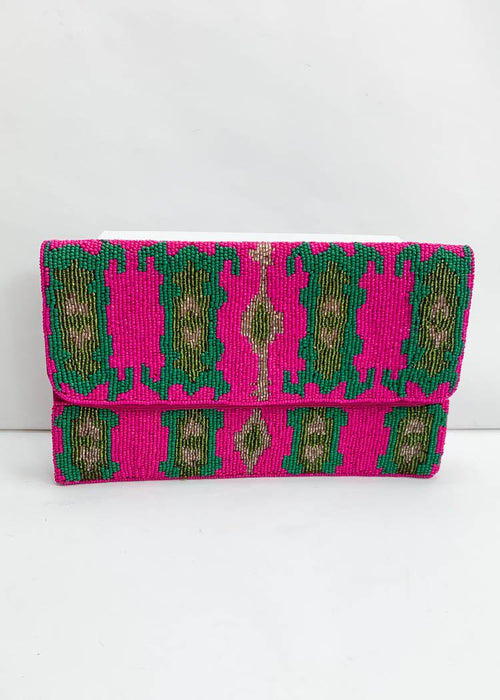 Flores Beaded Clutch-Hand In Pocket