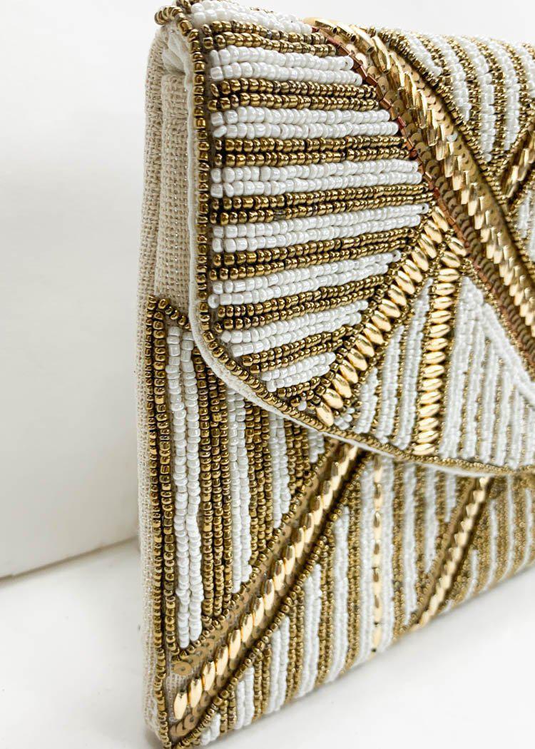 Lovina Beaded Clutch-Hand In Pocket