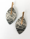 Viboras Snakeprint Faux Leather Drop Earrings - Grey-Hand In Pocket