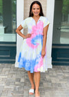 Karlie "Sorbet" Tie Dye Tiered Midi Dress ***FINAL SALE***-Hand In Pocket