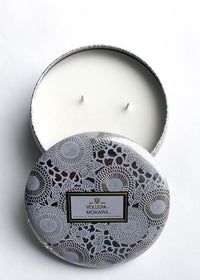 Voluspa 3 Wick Tin Candle - Mokara-Hand In Pocket