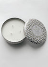 Voluspa 3 Wick Tin Candle - Suede Blanc-Hand In Pocket