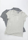 Michael Stars Trudy Tee- Ecru-Hand In Pocket