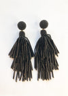 Valentina Tassel Earrings - Black-Hand In Pocket