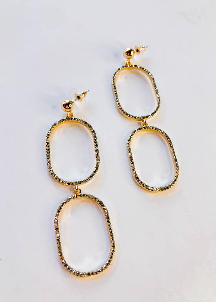 Selene Pave Oval Drops-Hand In Pocket