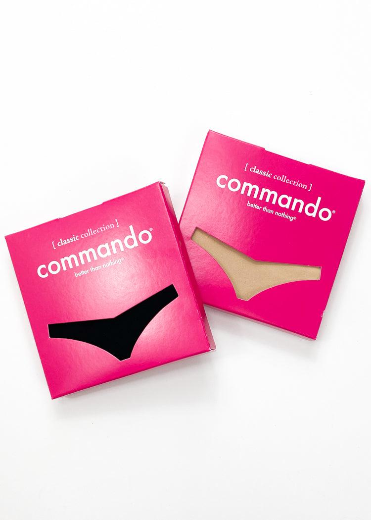 Commando Classic Solid Thong Bundle - Beige/Black - $44 – Hand In